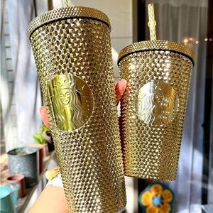 Starbucks Metallic Gold Tumbler Venti 24oz Brand New